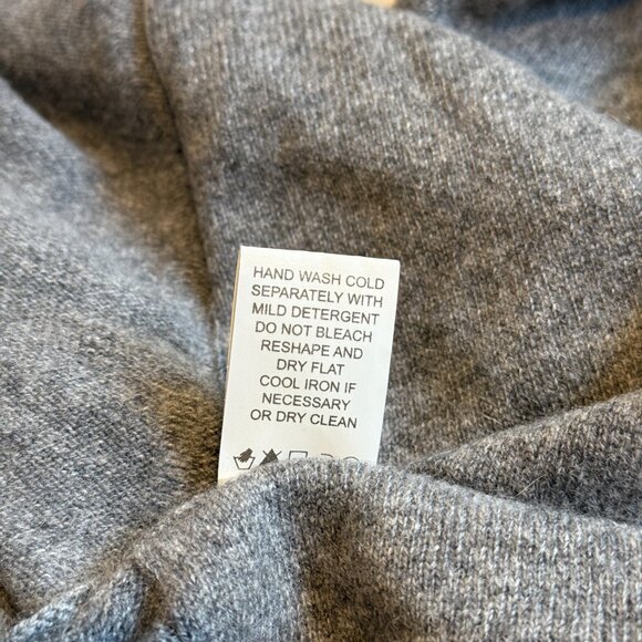 InCashmere 100% cashmere Crewneck Sweater Topper Grey Pointell LARGE Oversize - Picture 12 of 12